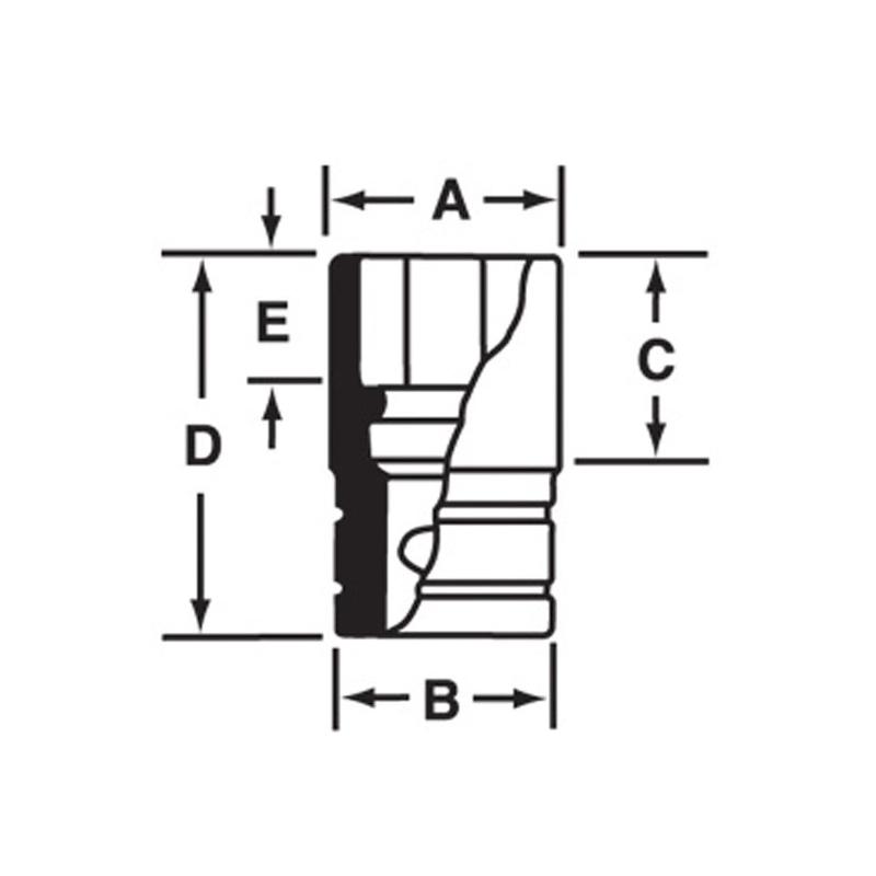 IMM240 - Nasadka udarowa 1/2" 6-kątna, krótka, metryczna, 24 mm