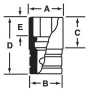 IMM300 - Nasadka udarowa 1/2" 6-kątna, krótka, metryczna, 30 mm