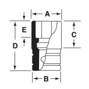 IMMS120 - Nasadka udarowa 1/2" 6-kątna, Semi-Deep, metryczna, 12 mm