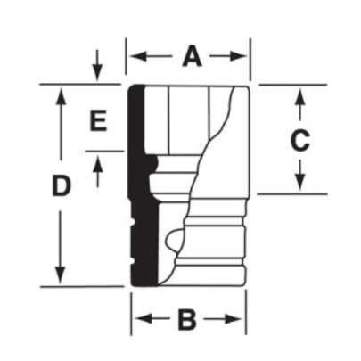 IMMS120 - Nasadka udarowa 1/2" 6-kątna, Semi-Deep, metryczna, 12 mm