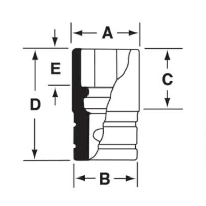 IMMS130 - Nasadka udarowa 1/2" 6-kątna, Semi-Deep, metryczna, 13 mm