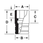 IMMS140 - Nasadka udarowa 1/2" 6-kątna, Semi-Deep, metryczna, 14 mm
