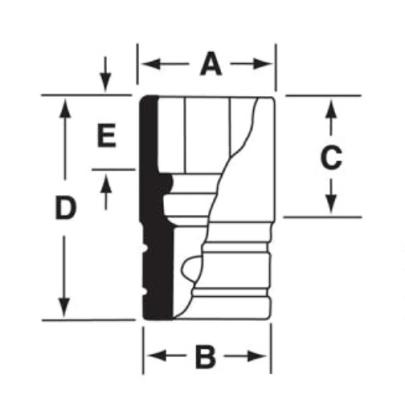 IMMS140 - Nasadka udarowa 1/2" 6-kątna, Semi-Deep, metryczna, 14 mm