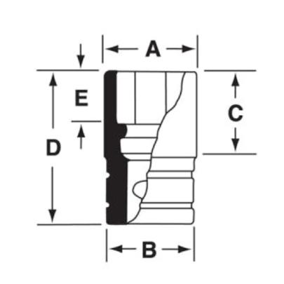IMMS180 - Nasadka udarowa 1/2" 6-kątna, Semi-Deep, metryczna, 18 mm