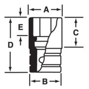 IMMS360 - Nasadka udarowa 1/2" 6-kątna, Semi-Deep, metryczna, 36 mm