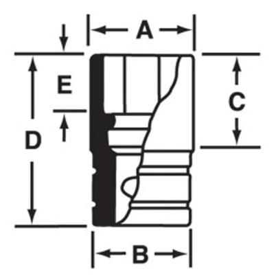 IMMS360 - Nasadka udarowa 1/2" 6-kątna, Semi-Deep, metryczna, 36 mm
