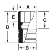 IMS320 - Nasadka udarowa 1/2" 6-kątna, Semi-Deep, calowa, 1"