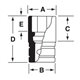 IMS340 - Nasadka udarowa 1/2" 6-kątna, Semi-Deep, calowa, 1'1/16"