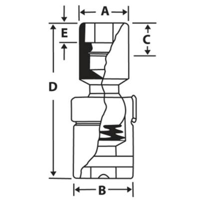 IPTM12A - Nasadka udarowa 1/4" przegubowa, 6-kątna, calowa, 3/8"