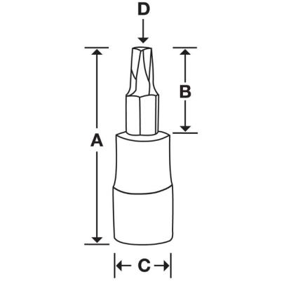 K1820A - Nasadka trzpieniowa długa 1/2" do śrub Torx®, T70
