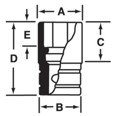 MGMM12 - Nasadka magnetyczna 1/4" 6-kątna, krótka, metryczna, 12 mm