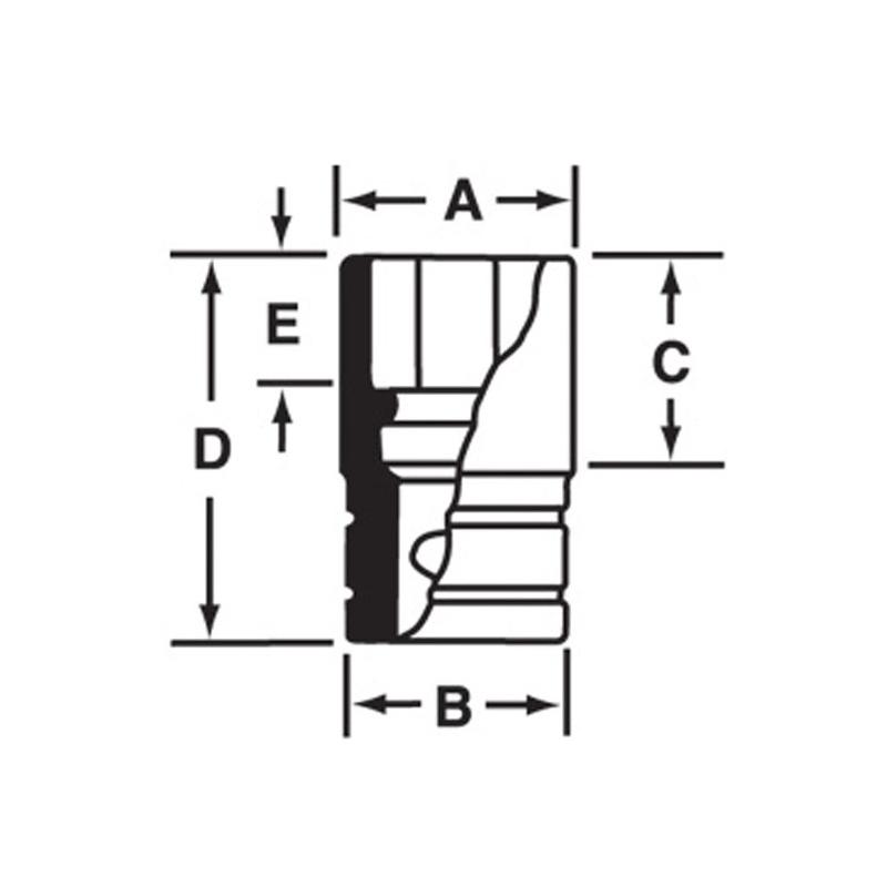 MGMM14 - Nasadka magnetyczna 1/4" 6-kątna, krótka, metryczna, 14 mm