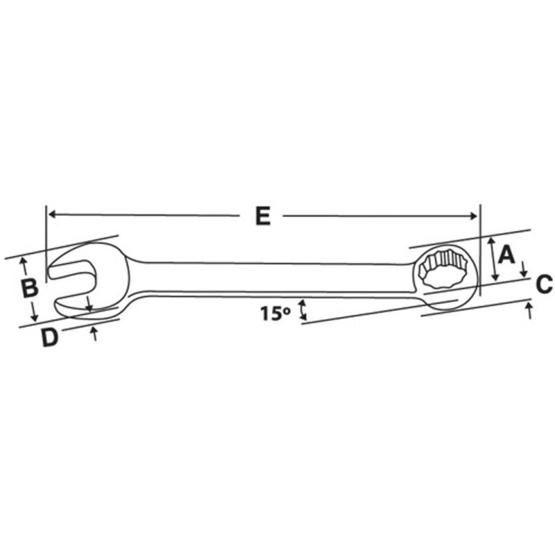 OEX240B - Klucz oczkowo-płaski krótki Flank Drive®, 3/4"
