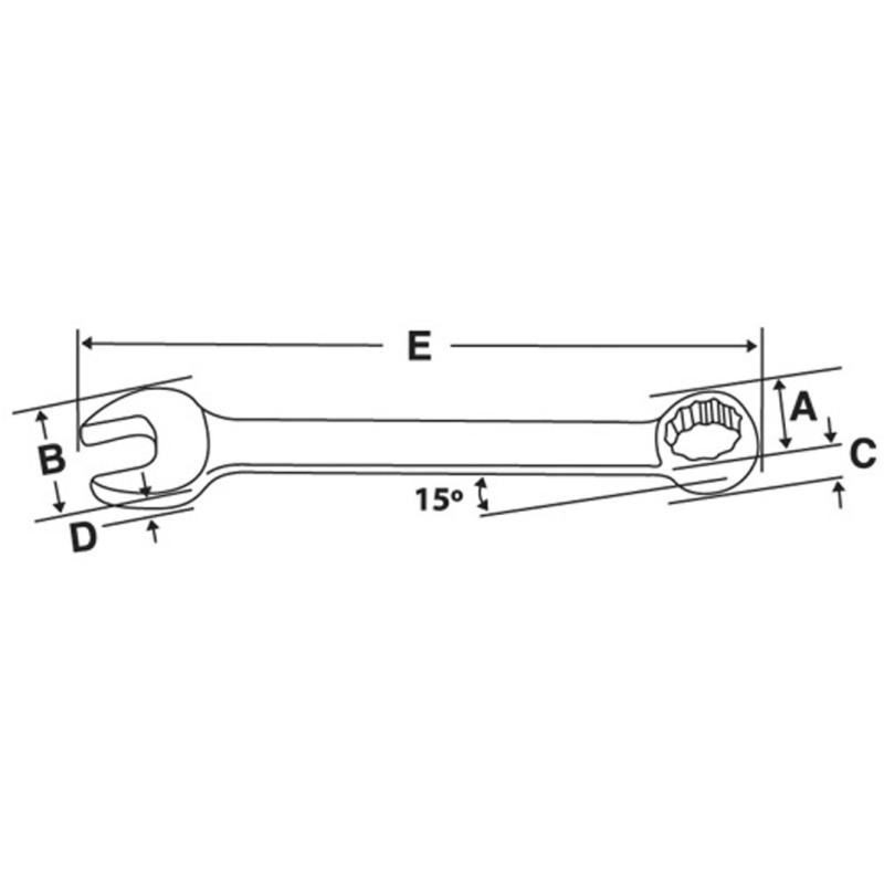OEX420B - Klucz oczkowo-płaski krótki Flank Drive®, 1'5/16"