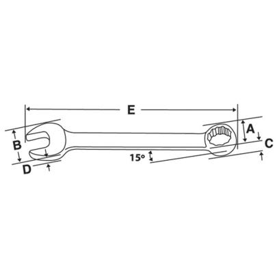 OEX40B - Klucz oczkowo-płaski Flank Drive®, 1'1/4"