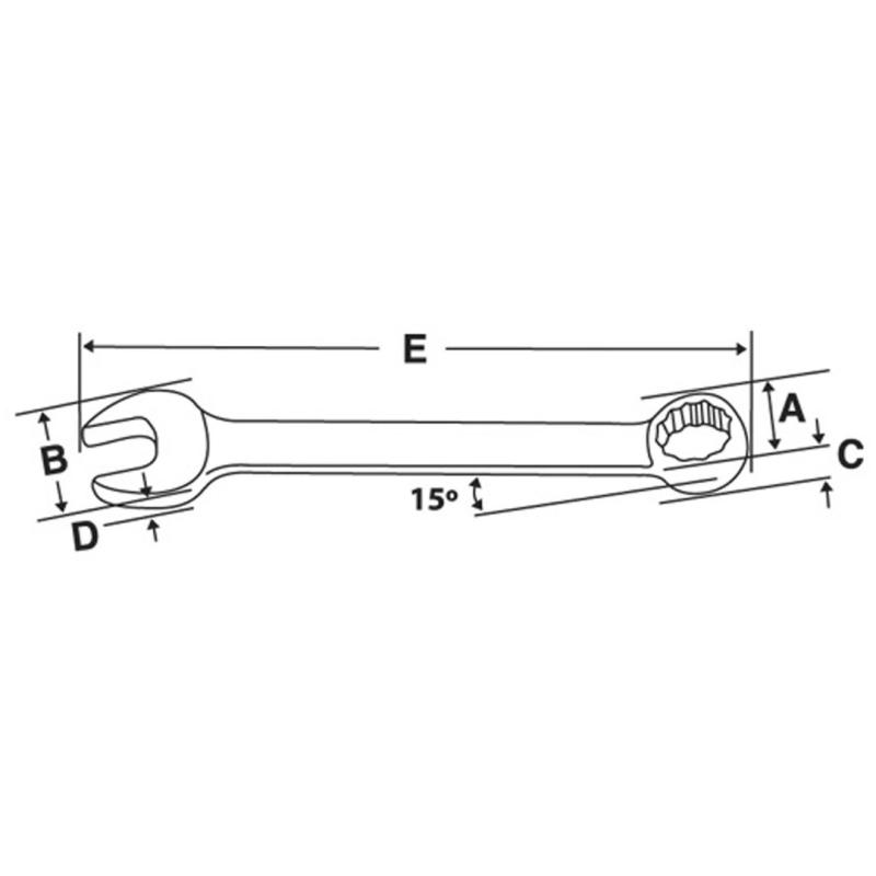 OEX56A - Klucz oczkowo-płaski Flank Drive®, 1'3/4"