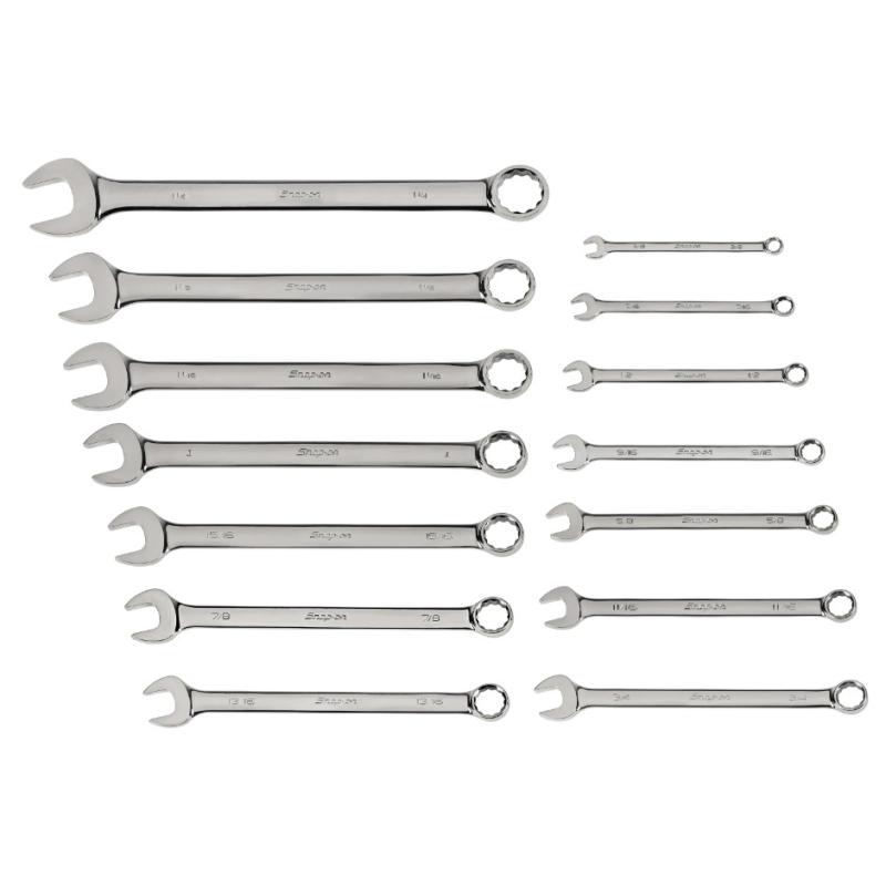 OEX714KB - Zestaw kluczy oczkowo-płaskich Flank Drive®, 3/8" - 1'1/4" (14 szt.)