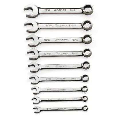 OEXS709B - Zestaw kluczy oczkowo-płaskich krótkich Flank Drive®, 5/16" - 3/4" (9 szt.)