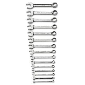 OEXS715K - Zestaw kluczy oczkowo-płaskich krótkich Flank Drive®, 1/4" - 1" (15 szt.)