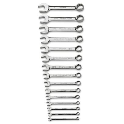 OEXS715K - Zestaw kluczy oczkowo-płaskich krótkich Flank Drive®, 1/4" - 1" (15 szt.)