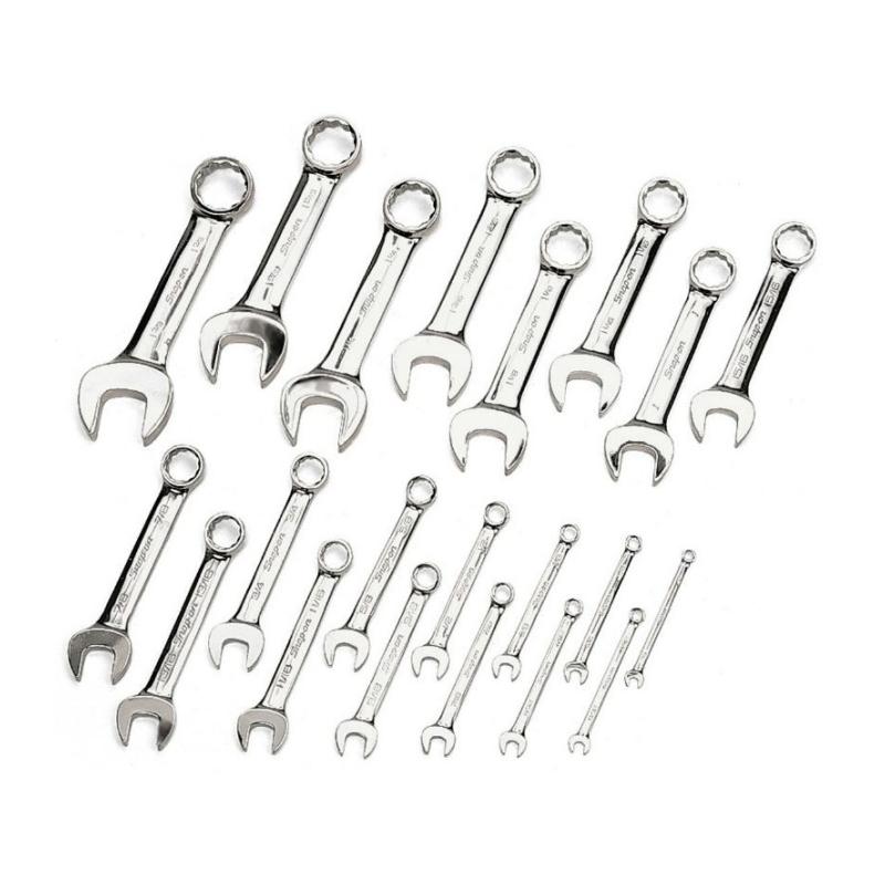 OEXS721KB - Zestaw kluczy oczkowo-płaskich krótkich Flank Drive®, 1/4" - 1'3/8" (21 szt.)