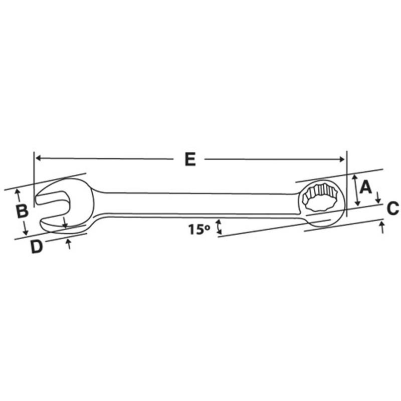 OSH26B - Klucz oczkowo-płaski Flank Drive®, 13/16"