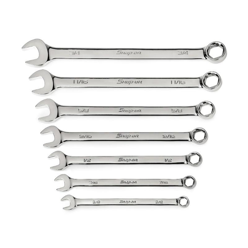 OSH707B - Zestaw kluczy oczkowo-płaskich Flank Drive®, 3/8" - 3/4" (7 szt.)