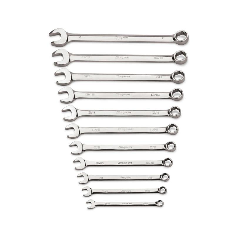 OSH711B - Zestaw kluczy oczkowo-płaskich Flank Drive®, 3/8" - 1" (11 szt.)