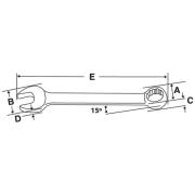 OXI9SB - Klucz oczkowo-płaski ekstra-krótki Flank Drive®, 9/32"