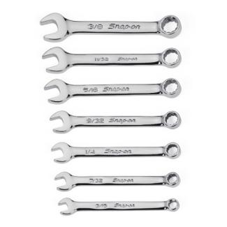 OXI707BK - Zestaw kluczy oczkowo-płaskich ekstra-krótkich Flank Drive®, 3/16" - 3/8"