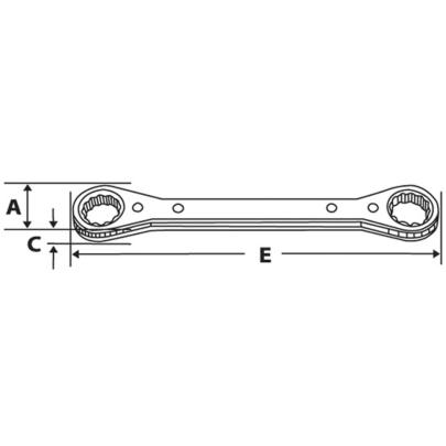 R810SC - Klucz oczkowy grzechotkowy, 1/4" x 5/16"