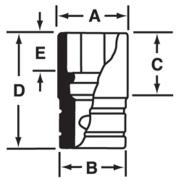 RF081 - Nasadka 3/8" 12-kątna, niskoprofilowa, calowa, 1/4"