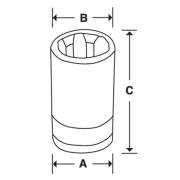 RFLE80 - Nasadka 3/8" niskoprofilowa, do śrub Torx®, E8
