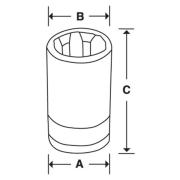 RFLE140 - Nasadka 3/8" niskoprofilowa, do śrub Torx®, E14