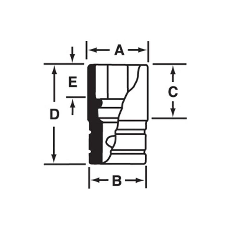 RT71 - Nasadka 1/4" 12-kątna, niskoprofilowa, calowa, 7/32"