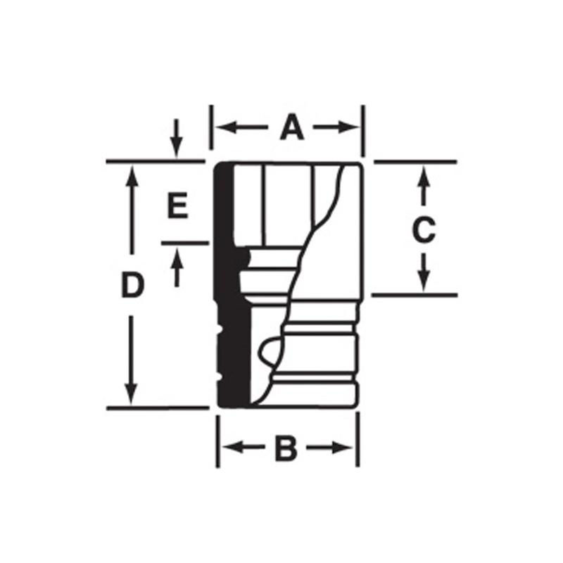 RT81 - Nasadka 1/4" 12-kątna, niskoprofilowa, calowa, 1/4"