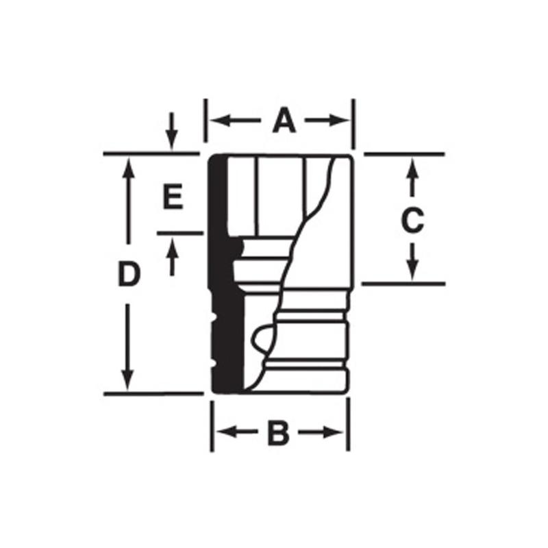 RT101 - Nasadka 1/4" 12-kątna, niskoprofilowa, calowa, 5/16"