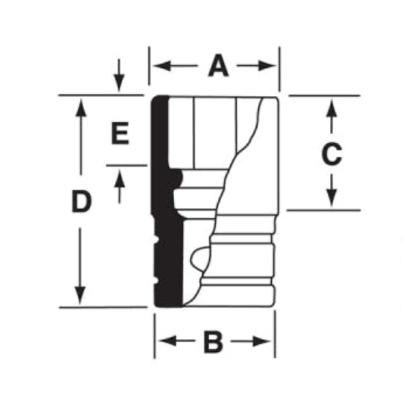 S181A - Nasadka 1/2" 12-kątna, długa, calowa, 9/16"