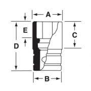 S251 - Nasadka 1/2" 12-kątna, długa, calowa, 25/32"