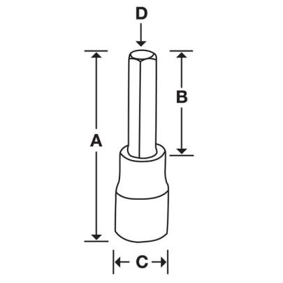 SA12E - Nasadka trzpieniowa 1/2" do śrub 6-kątnych calowych, 3/8"