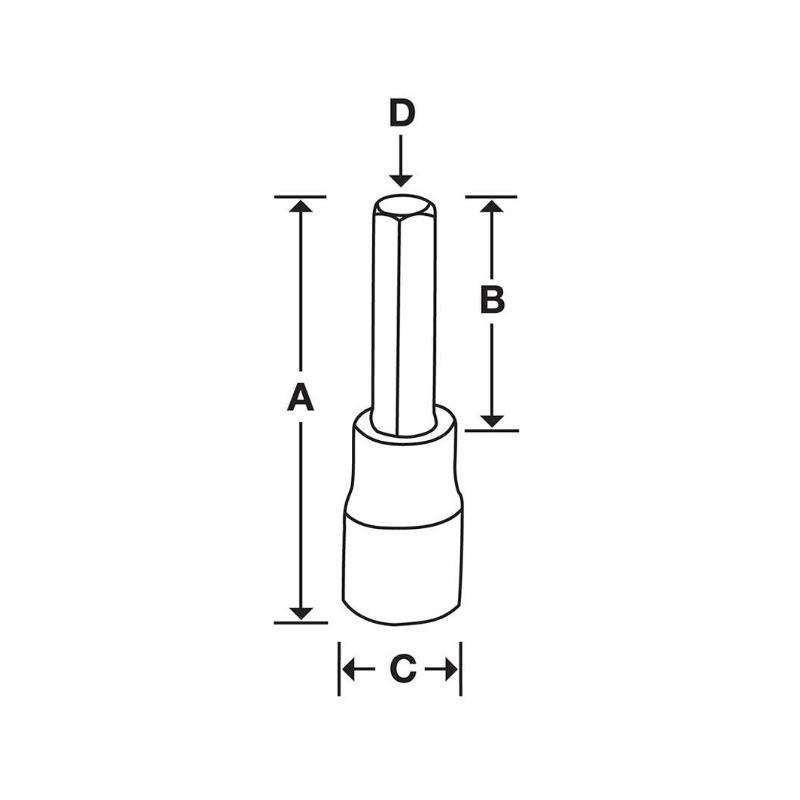 SA20E - Nasadka trzpieniowa 1/2" do śrub 6-kątnych calowych, 5/8"