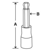 SABLM12E - Nasadka trzpieniowa długa 1/2" do śrub 6-kątnych z kulką metrycznych, 12 mm