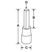 SAM8E - Nasadka trzpieniowa 1/2" do śrub 6-kątnych metrycznych, 8 mm
