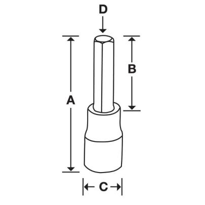 SAM10E - Nasadka trzpieniowa 1/2" do śrub 6-kątnych metrycznych, 10 mm