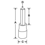 SAM19E - Nasadka trzpieniowa 1/2" do śrub 6-kątnych metrycznych, 19 mm