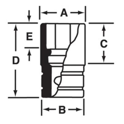 SDH141 - Nasadka 1/2" 12-kątna, Semi-Deep, calowa, 7/16"