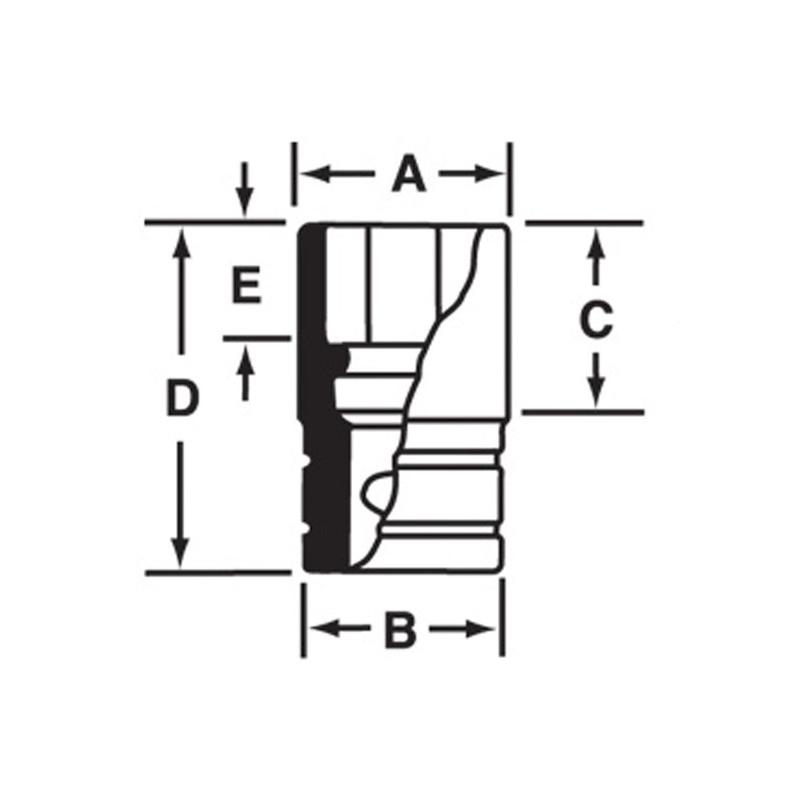SDH161 - Nasadka 1/2" 12-kątna, Semi-Deep, calowa, 1/2"
