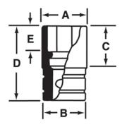SDH161 - Nasadka 1/2" 12-kątna, Semi-Deep, calowa, 1/2"