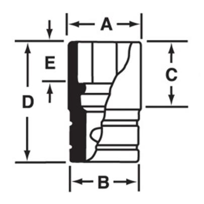 SDH181 - Nasadka 1/2" 12-kątna, Semi-Deep, calowa, 9/16"