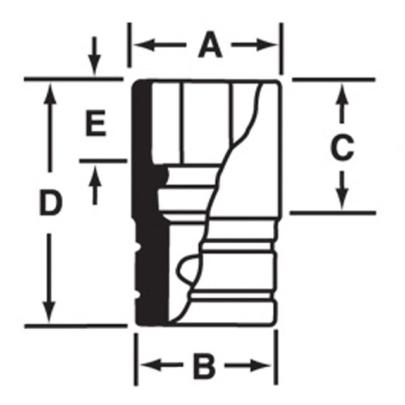 SDH251 - Nasadka 1/2" 12-kątna, Semi-Deep, calowa, 25/32"